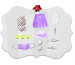 Tennis Clothes with Matching Mask Metal Ornament